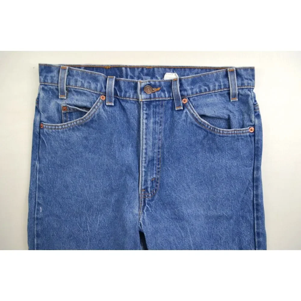 Vintage Levi 505 Orange Tab Jeans Mens 34 Inseam 28 (Cut Off) Reg Fit Straight‎